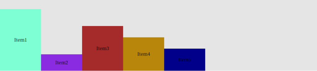 align-items: flex-endの表示結果