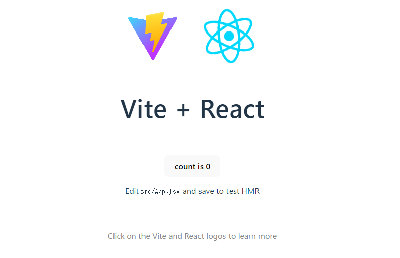 Vite+Reactのブラウザ画面