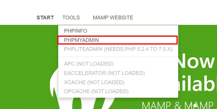 PHP MYADMINページ